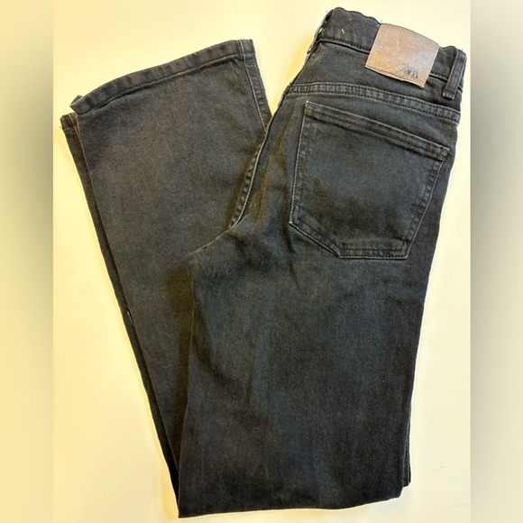Zara girls black sparkle high rise straight leg denim jeans size 11-12 - Picture 8 of 10